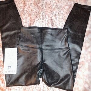 Black Faux Leather High-Waist Leggings